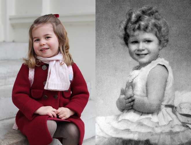 Невероятное сходство: сравнение детских фото принцессы Шарлотты с Елизаветой II