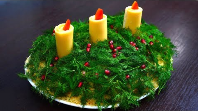 Салат «Свеча на Ветру»: станет украшением на Новогоднем столе