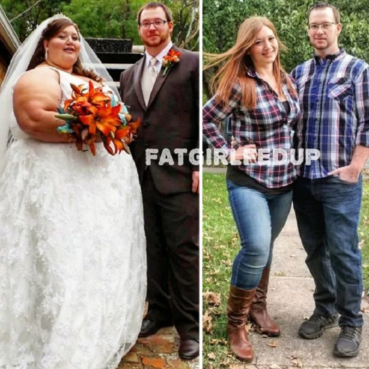 Пара доказала — всё возможно, если есть мотивация. Они вместе за год похудели на 175 кг и воссоздали старые фото, чтобы сравнить результат
