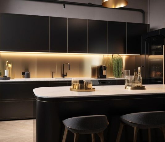 Глянцевая корпусная мебель черного цвета